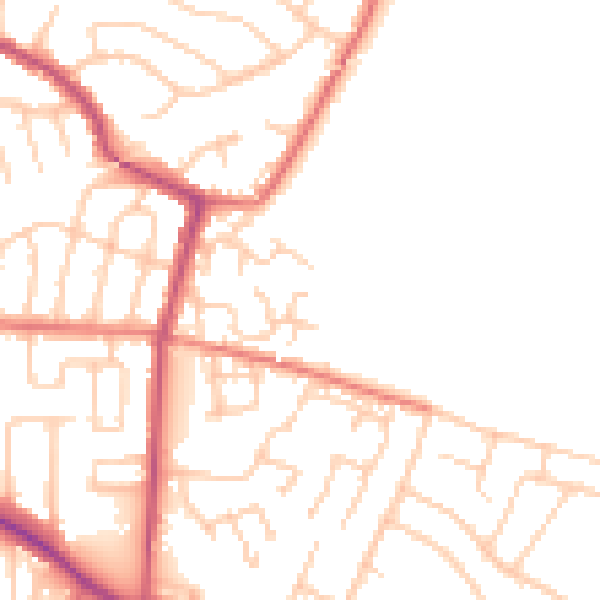 Daytime road noise heatmap for L35 7NE