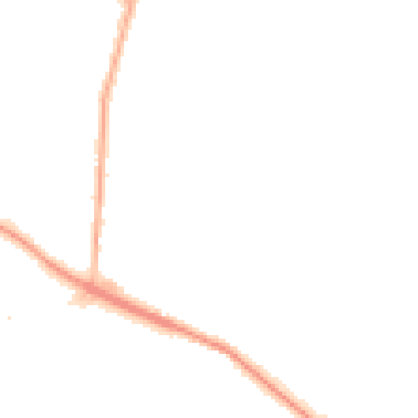 Night-time road noise heatmap for L35 7NW