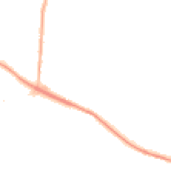 Night-time road noise heatmap for L35 8LY