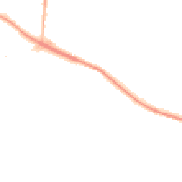 Night-time road noise heatmap for L35 9JN