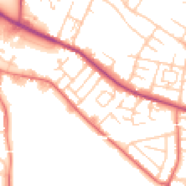 Daytime road noise heatmap for L35 9JQ