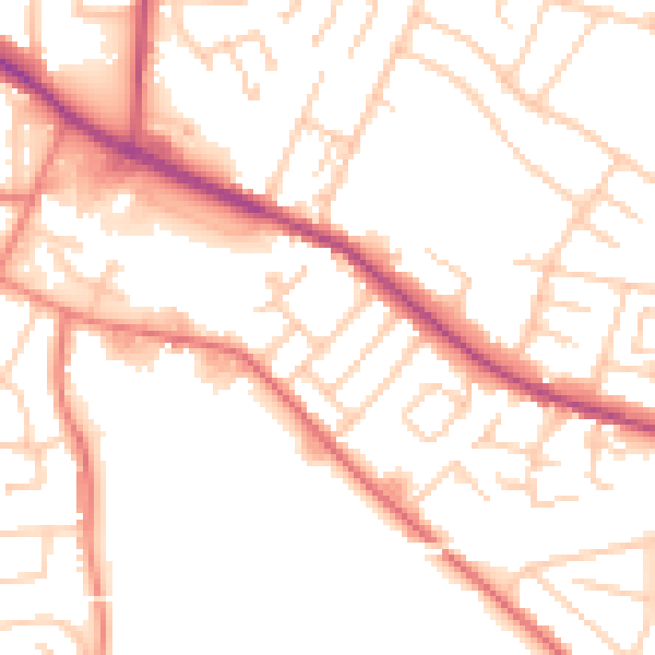 Daytime road noise heatmap for L35 9JS