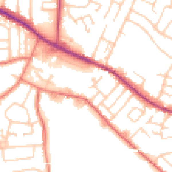 Daytime road noise heatmap for L35 9JW