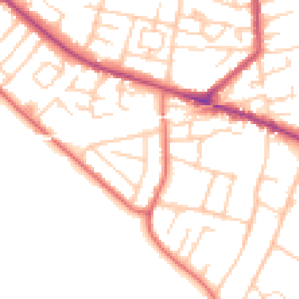 Daytime road noise heatmap for L35 9LE