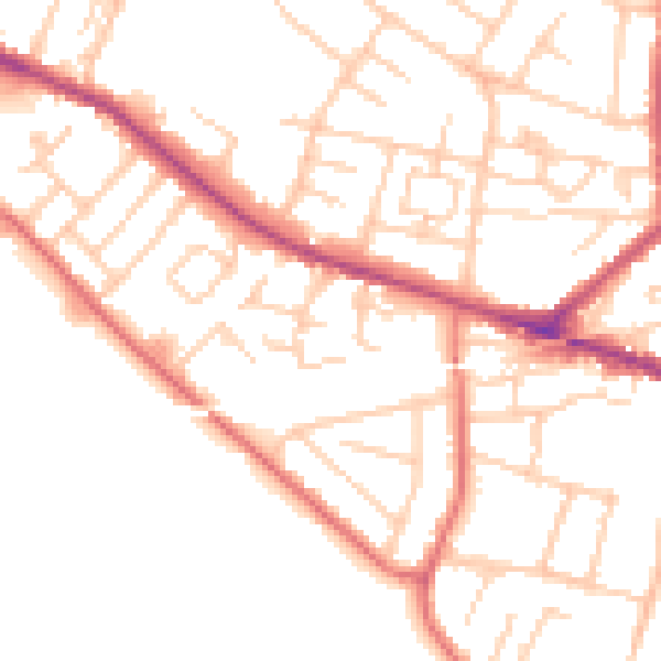 Daytime road noise heatmap for L35 9LY
