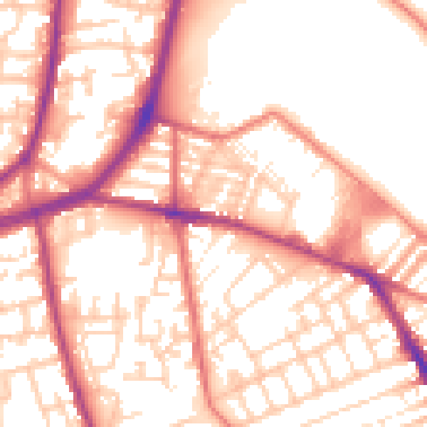 Daytime road noise heatmap for L4 0RD