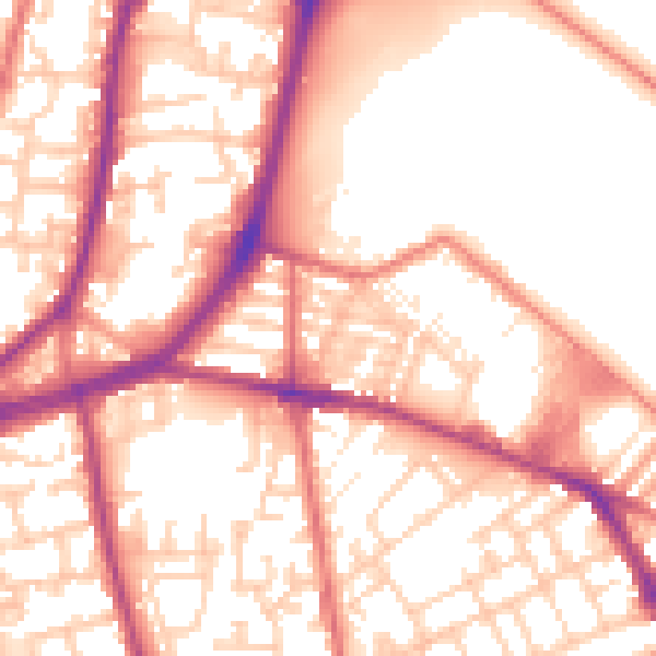 Daytime road noise heatmap for L4 0RY