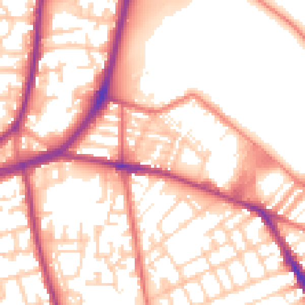 Daytime road noise heatmap for L4 0SB
