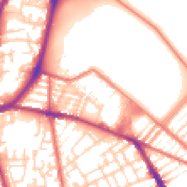 Daytime road noise heatmap for L4 0SE