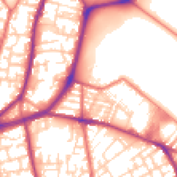 Daytime road noise heatmap for L4 0TD