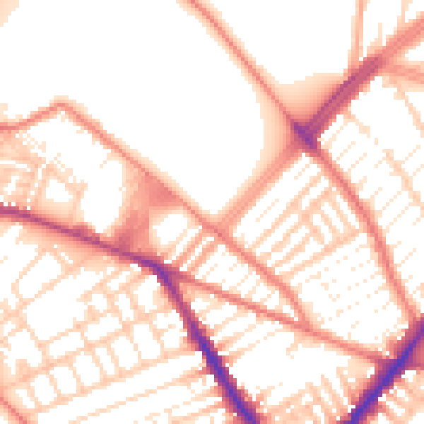 Daytime road noise heatmap for L4 0TQ