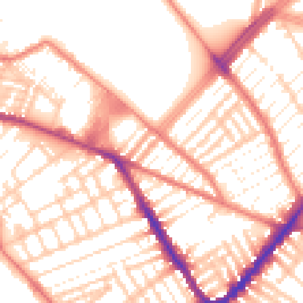 Daytime road noise heatmap for L4 0TR