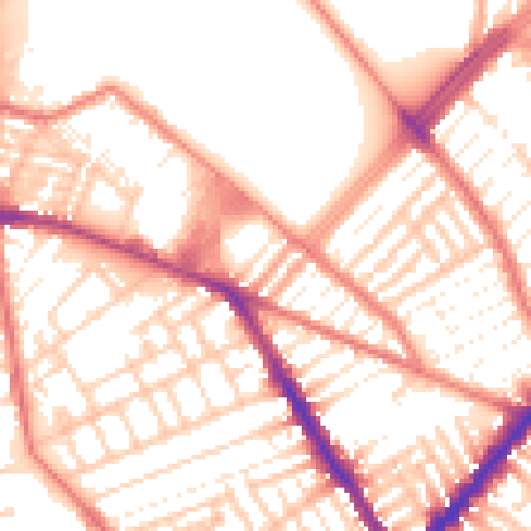 Daytime road noise heatmap for L4 0TS