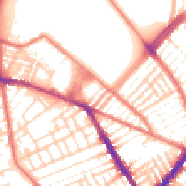 Daytime road noise heatmap for L4 0TT