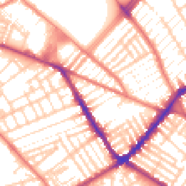 Daytime road noise heatmap for L4 0UB