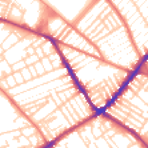 Daytime road noise heatmap for L4 0UQ