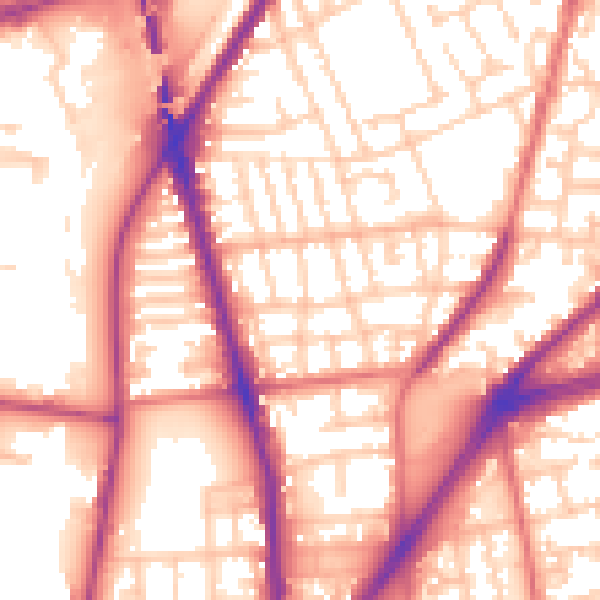 Daytime road noise heatmap for L4 1AA