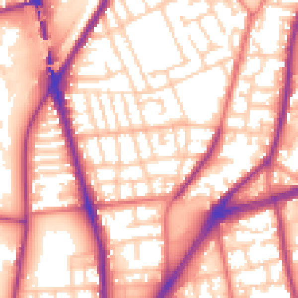 Daytime road noise heatmap for L4 1QG