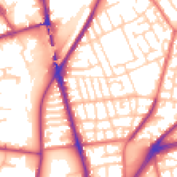 Daytime road noise heatmap for L4 1RJ
