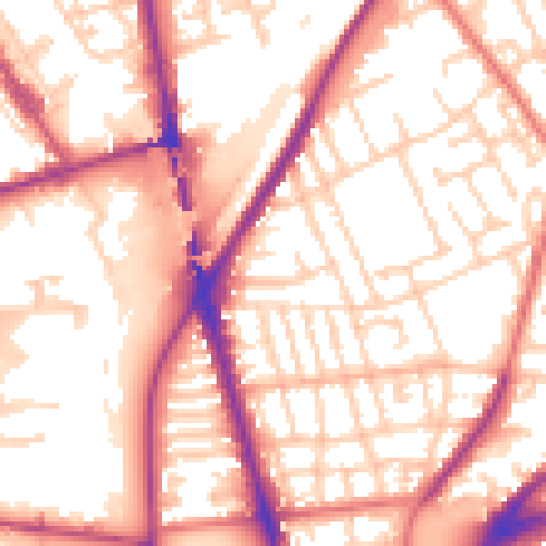 Daytime road noise heatmap for L4 1RN