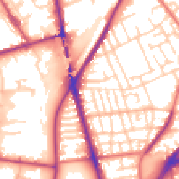 Daytime road noise heatmap for L4 1RQ