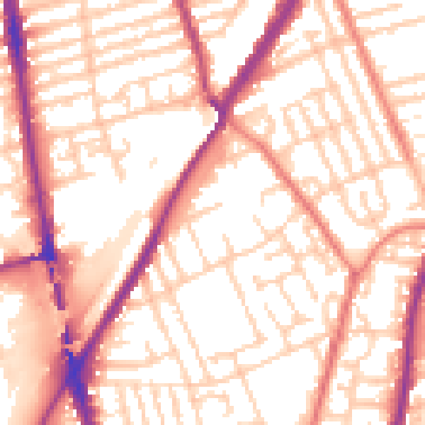 Daytime road noise heatmap for L4 1UZ