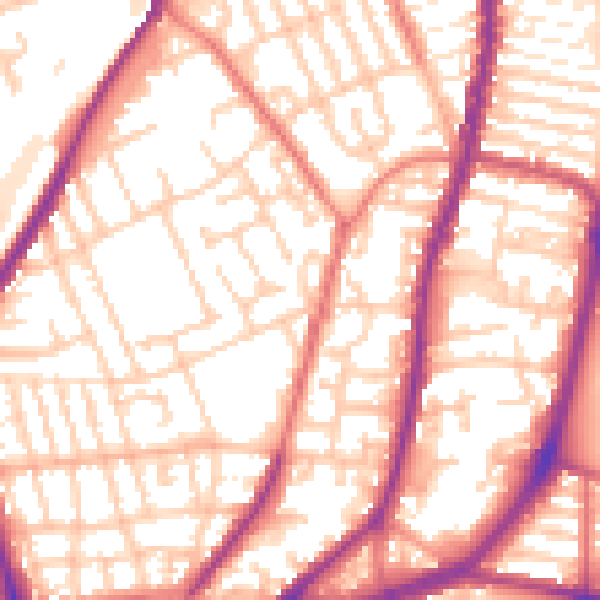Daytime road noise heatmap for L4 1WA