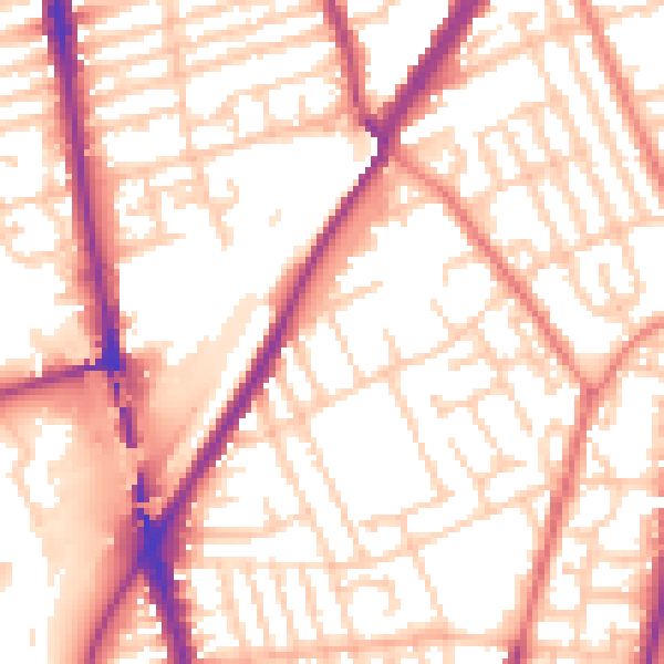 Daytime road noise heatmap for L4 1XG