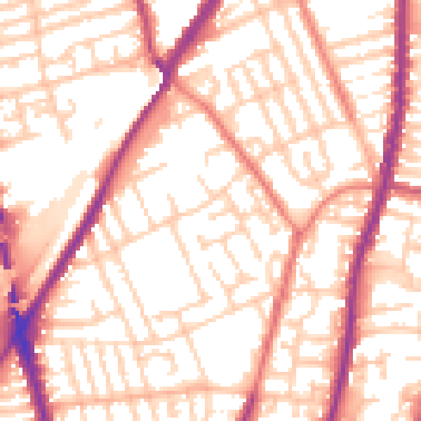 Daytime road noise heatmap for L4 1XR