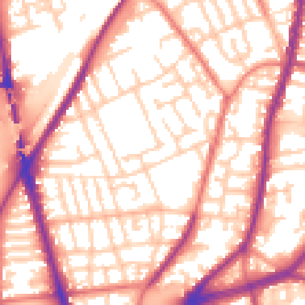 Daytime road noise heatmap for L4 1XT