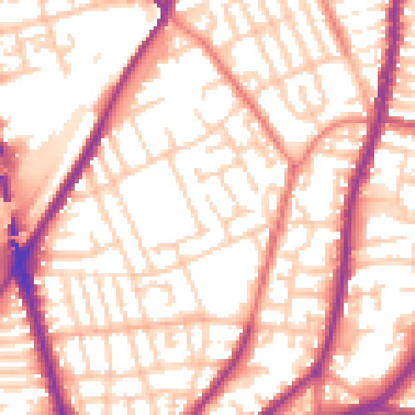 Daytime road noise heatmap for L4 1XW