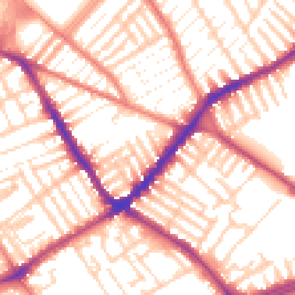 Daytime road noise heatmap for L4 2RJ