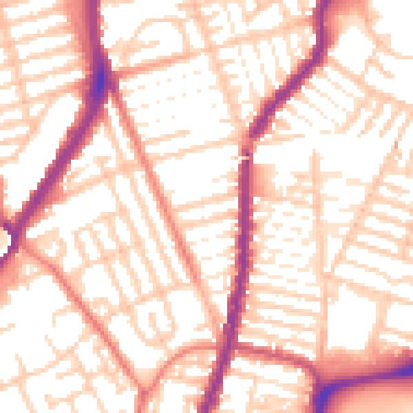 Daytime road noise heatmap for L4 3RE