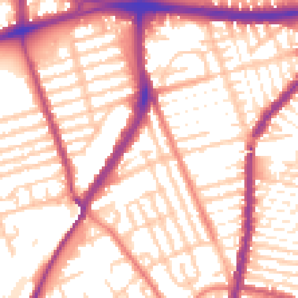 Daytime road noise heatmap for L4 3TD