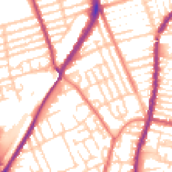 Daytime road noise heatmap for L4 3TY