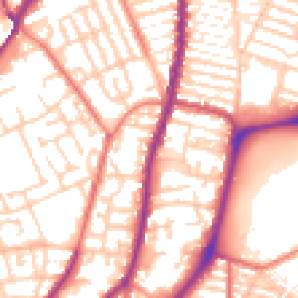 Daytime road noise heatmap for L4 4AJ