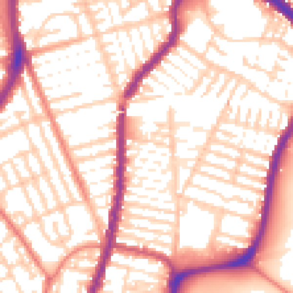 Daytime road noise heatmap for L4 4EG