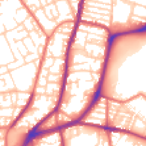 Daytime road noise heatmap for L4 4LG