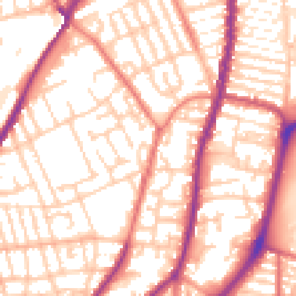 Daytime road noise heatmap for L4 4PD