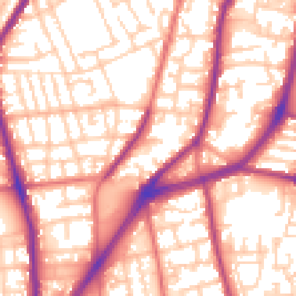Daytime road noise heatmap for L4 4PR