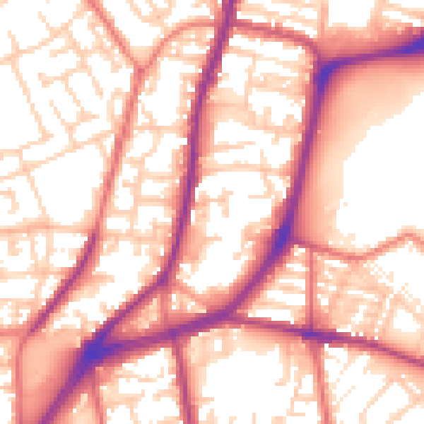Daytime road noise heatmap for L4 4QX