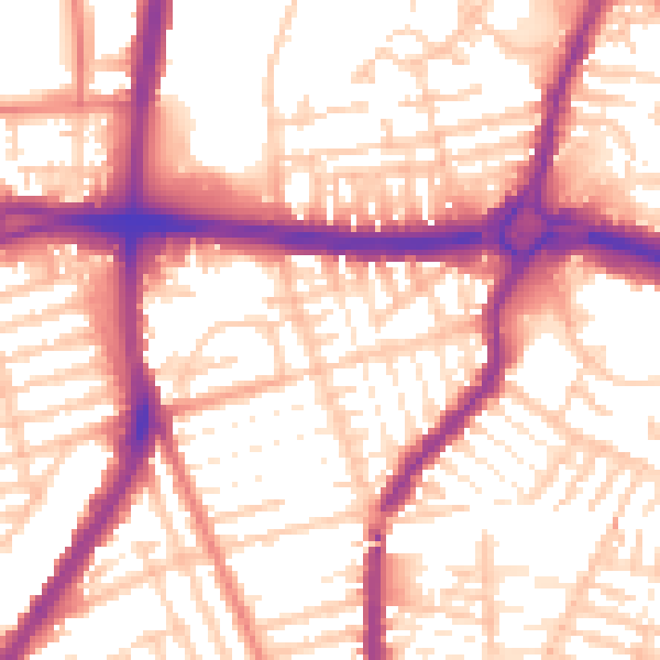 Daytime road noise heatmap for L4 5RA