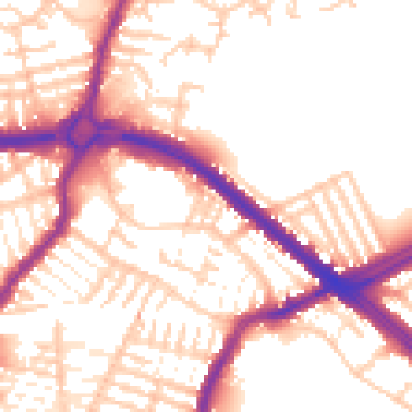 Daytime road noise heatmap for L4 6TR