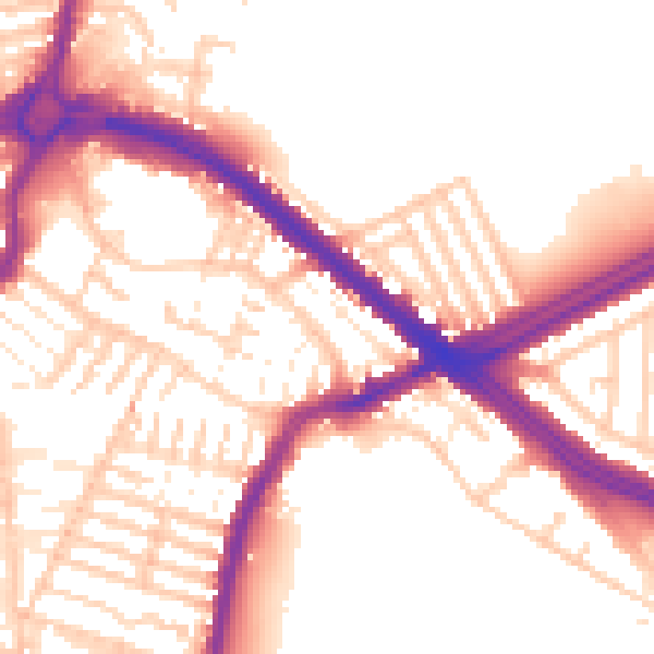 Daytime road noise heatmap for L4 6TU