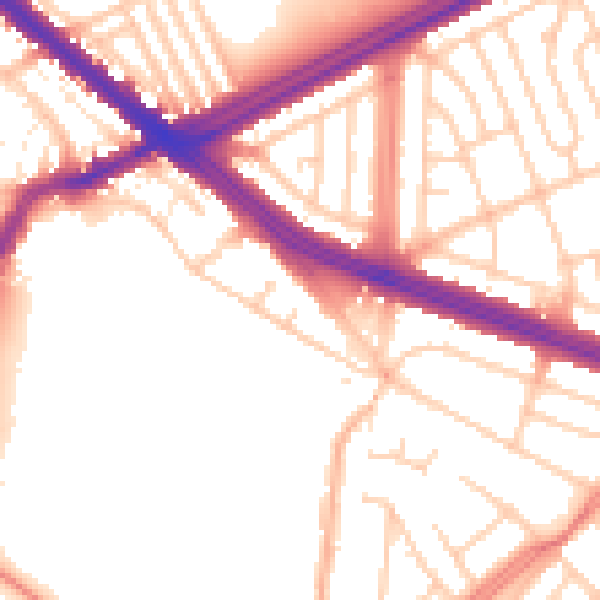 Daytime road noise heatmap for L4 6UU