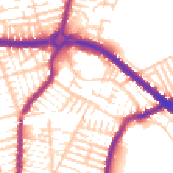 Daytime road noise heatmap for L4 6XW
