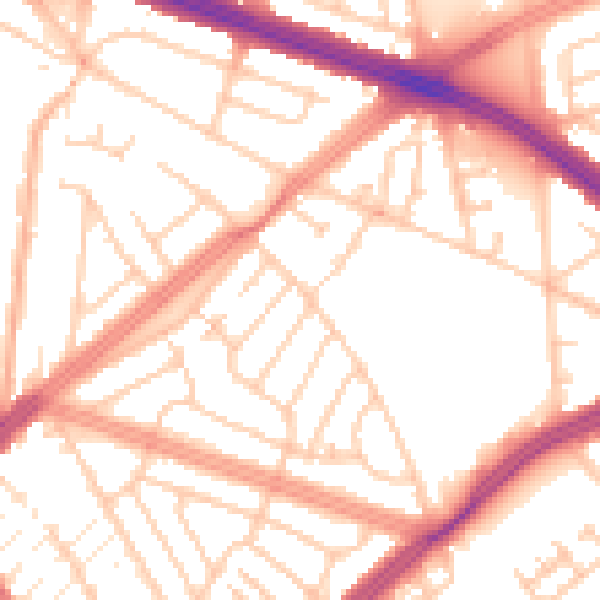 Daytime road noise heatmap for L4 7TQ