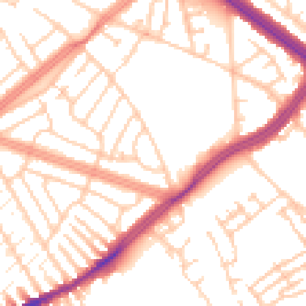 Daytime road noise heatmap for L4 7TT