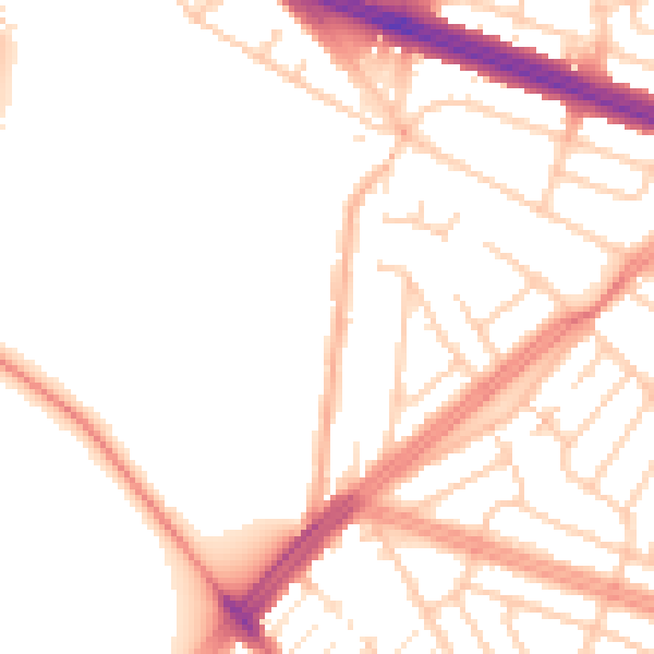 Daytime road noise heatmap for L4 7UT