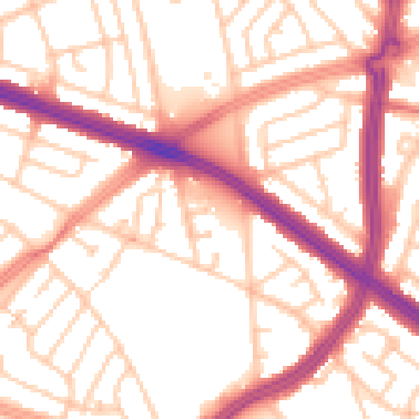 Daytime road noise heatmap for L4 8RZ